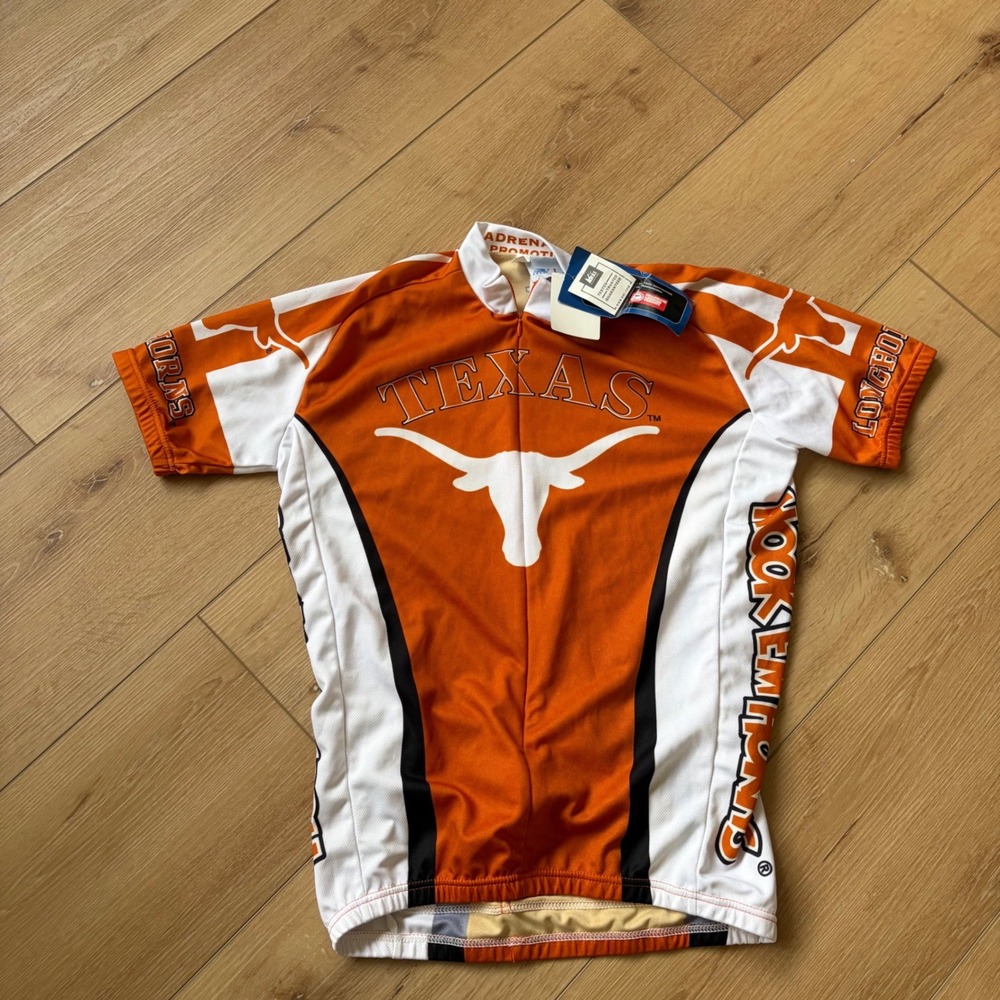 Adrenaline Promotions Texas Longhorns Cycling Jersey Mens Large Orange White New
